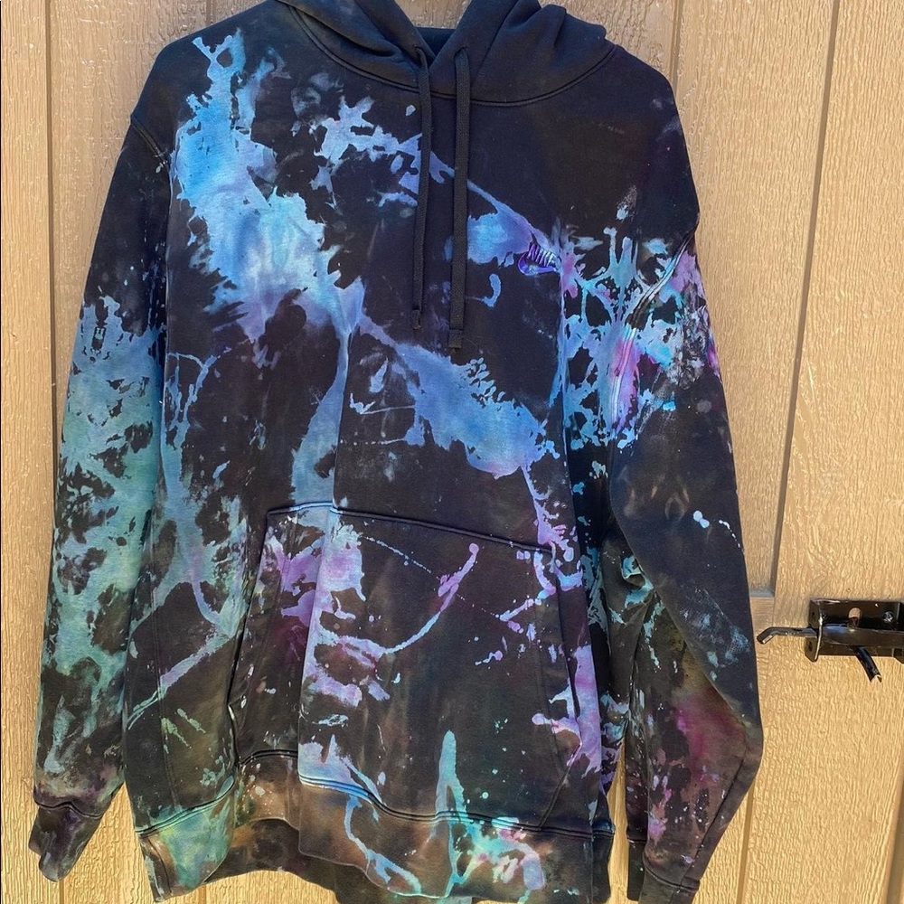 Nike bleach reverse tie dye hoodie.